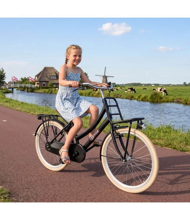 2Cycle Premium Transportfiets 3-Speed kinderfiets 24 inch (8 tot 10 jaar) voor Meisjes Zwart