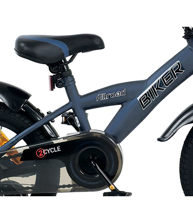 2Cycle Biker kinderfiets 14 inch (3 tot 5 jaar) voor jongens Blauw