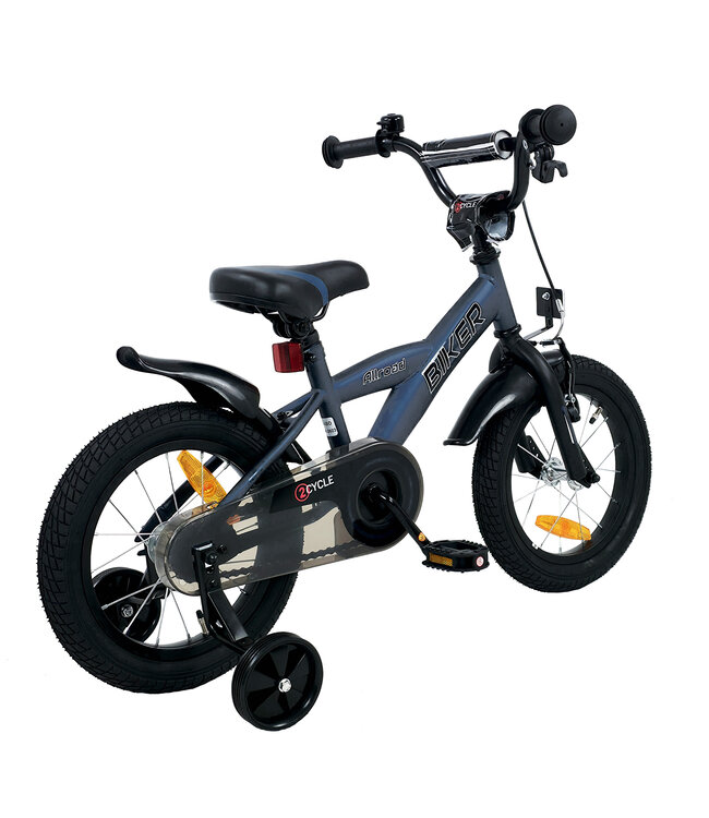 2Cycle Biker kinderfiets 14 inch (3 tot 5 jaar) voor jongens Blauw
