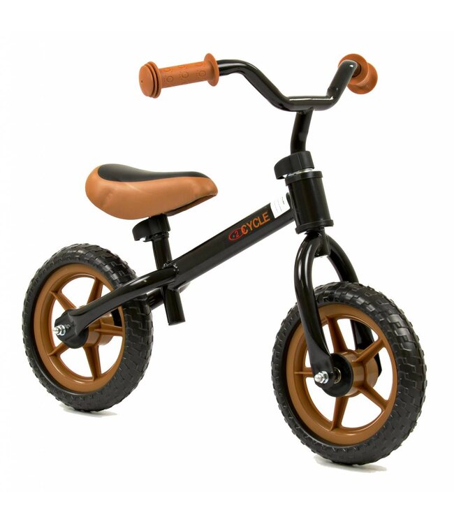 2Cycle Loopfiets - Zwart-Bruin - Balance bike - Speelgoed