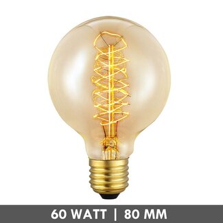 Kooldraadlamp Globe 80mm 60 Watt helder E27