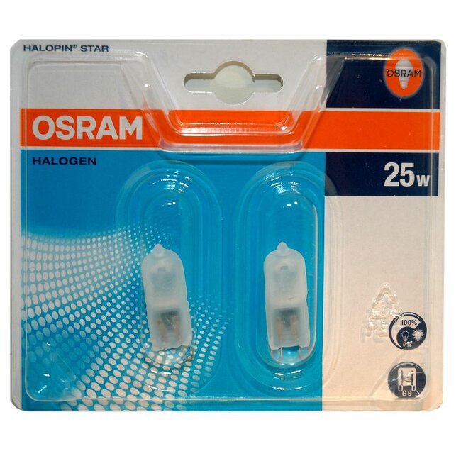 Osram Halogeen G9 66825 AM steeklampje 230 Volt 25 Watt mat 2x