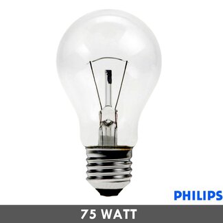 Philips Gloeilamp 75 Watt helder E27 10 stuks