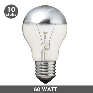 Kopspiegellamp 60 Watt zilver E27 10x