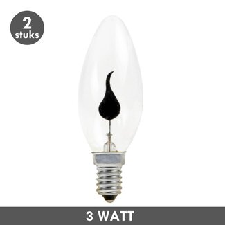 Kaarslamp flikker vlam 3 Watt helder E14 2x