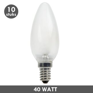 Kaarslamp 40 Watt mat E14 10x