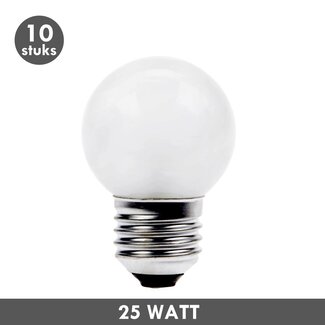 Kogellamp 25 Watt mat E27 10x