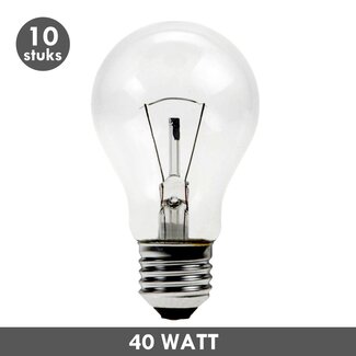 Gloeilamp 40 Watt helder E27 10x