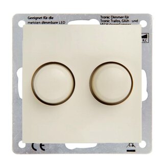 LED duo dimmer 2x 5-75 Watt geschikt voor Berker M2