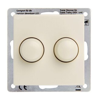 LED duo dimmer 2x 5-75 Watt geschikt voor Merten M-Smart