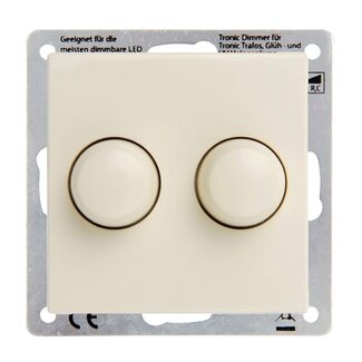 LED duo dimmer 2x 5-75 Watt geschikt voor Gira Standaard 55