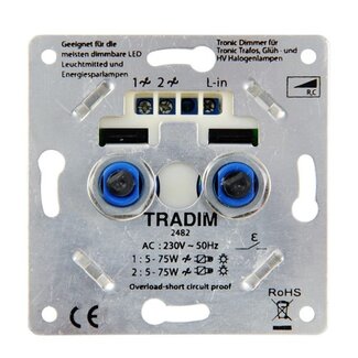 Tradim 2482EXOP LED duo dimmer 2x 5-75 Watt