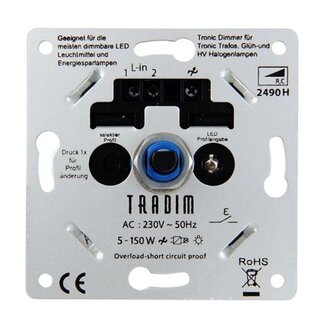 Tradim 2490H LED tronic dimmer 5-150 Watt instelbaar