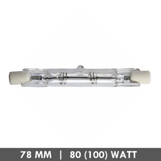 R7s buislampje 78mm 80 Watt = 100 Watt