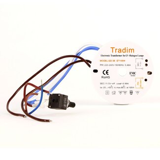 Tradim ET105W halogeentransformator rond 35-105 Watt