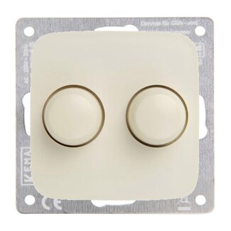 Duo dimmer 2x 25-200 Watt geschikt voor Busch Jaeger SI