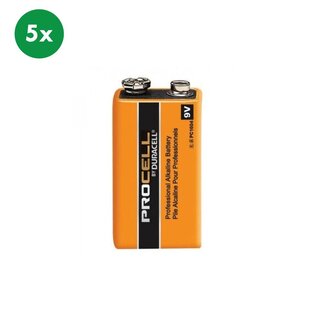 Duracell Procell Alkaline 9 Volt (LR61) blok batterij 5x