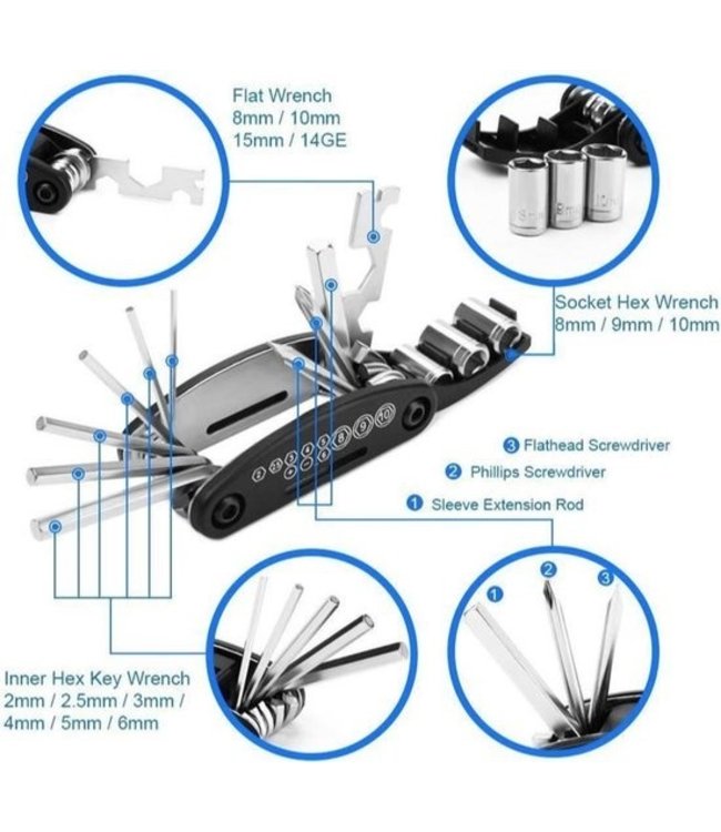 Makes Easy Cykel Multiværktøj 16 dele