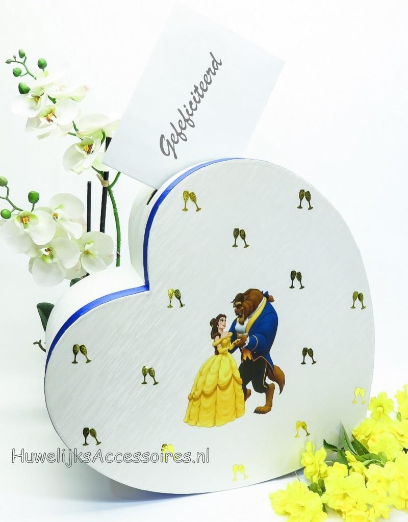 Disney Belle en het Beest hartvormige enveloppendoos
