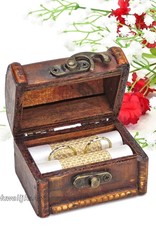 Oud look' houten hutkoffer trouwring doosje