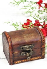 Oud look' houten hutkoffer trouwring doosje