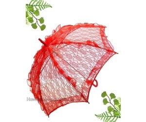 Goed opgeleid convergentie erger maken Prachtige rode kant deluxe bydemeyer parasol - Huwelijks Accessoires