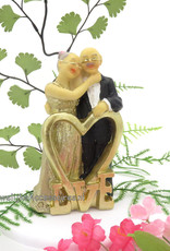 Gouden jubileum bruidspaar taarttopper met LOVE hart