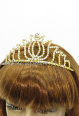 Golden bruidstiara met talloze strass stenen