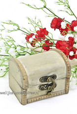 Antiek look' houten schatkist trouwring doosje