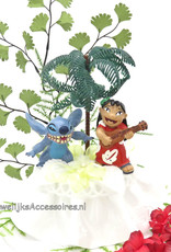 Disney Stitch en Lilo disney bruidstaart topper versiert met kant