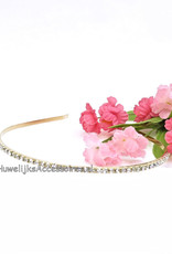 Goudkleurige bruid diadeem met strass stenen