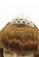 Schitterende strass en parel bruids tiara kam