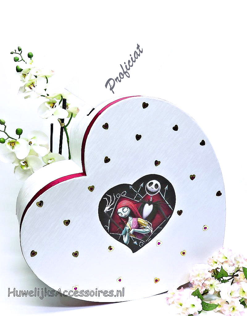 Disney Jack Skellington en Sally hartvorm receptie enveloppendoos