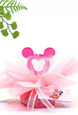 Disney Geboortesuiker met Minnie Mouse kopje in roze tule