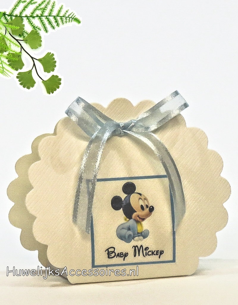 Disney Bedankje waaier doosje met daarop Mickey Mouse