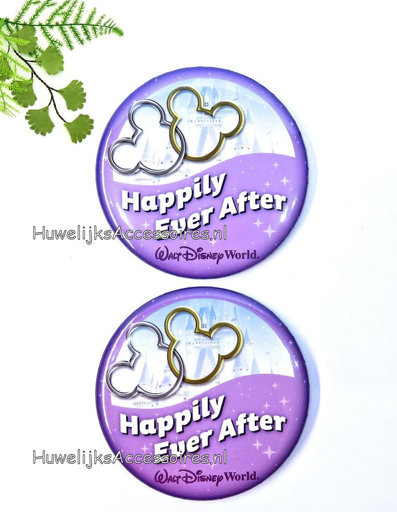 Disney Mickey & Minnie huwelijk buttons als corsages