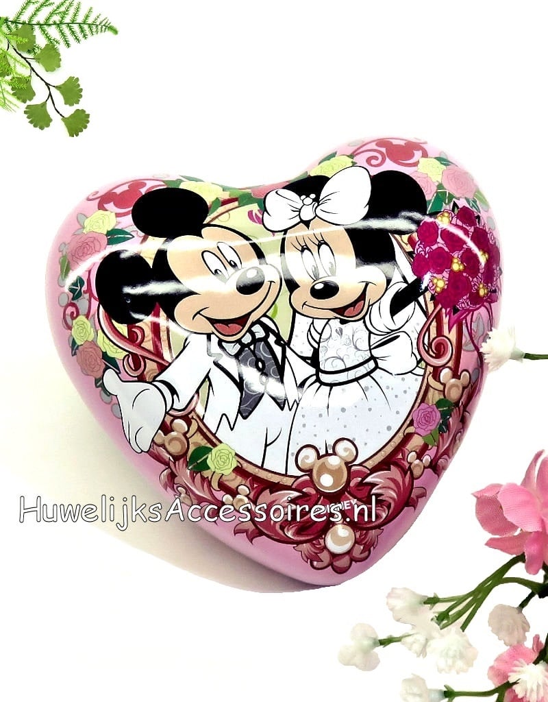 Disney Disney Mickey en Minnie roze trouwringen doosje