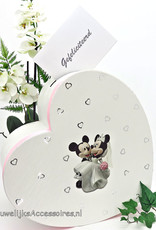 Disney Mickey en Minnie bruiloft hartvorm enveloppendoos
