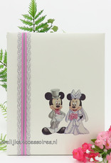 Disney Mickey en Minnie gastenboek versierd met lint