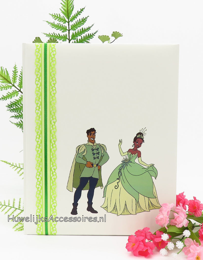 Disney Prinses Tiana en Prins Naveen bruiloft gastenboek