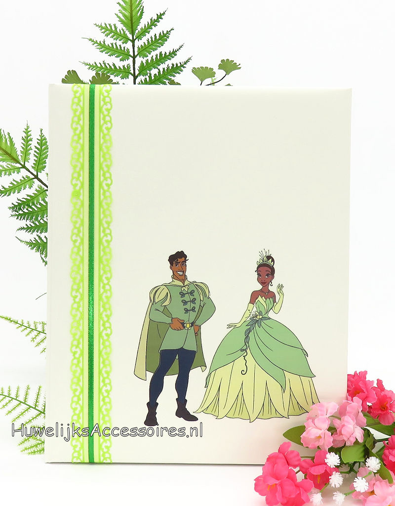 Disney Prinses Tiana en Prins Naveen bruiloft receptie gastenboek