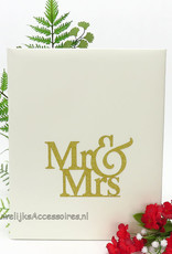 Gouden "Mr & Mrs" receptie gastenboek