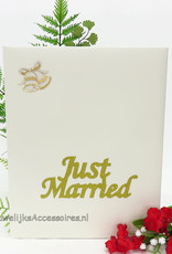 Gouden "Just Married" receptie gastenboek