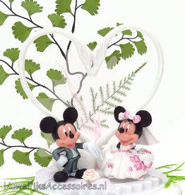 Disney Mickey en Minnie met 2 zwanen bruidstaart topper