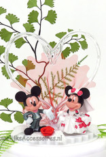 Disney Mickey en  Minnie Disney bruidstaart topper met zwanen