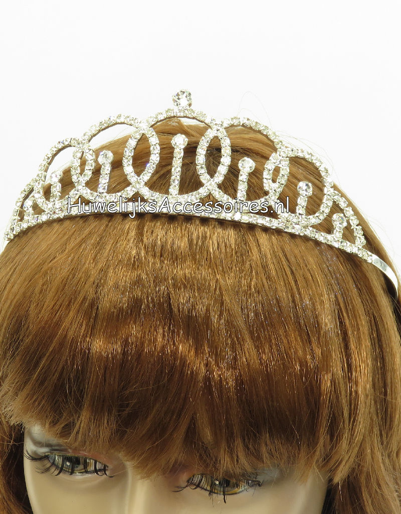 Prachtige bruidstiara met talloze strass stenen