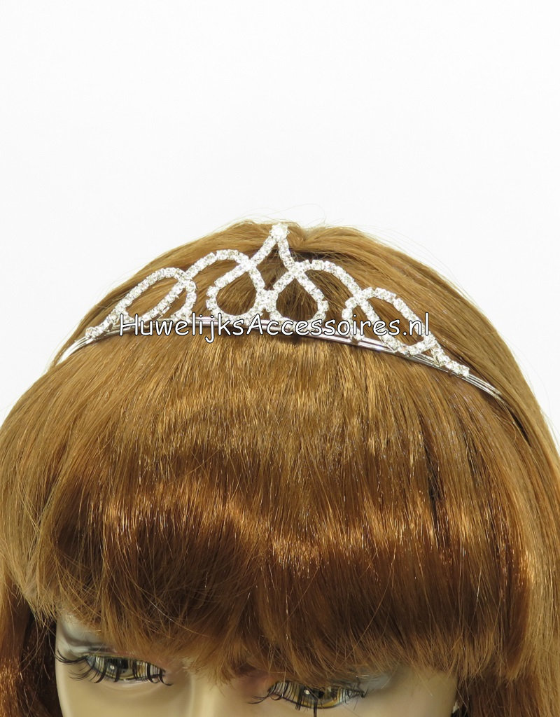 Prachtige bruidstiara met talloze strass stenen