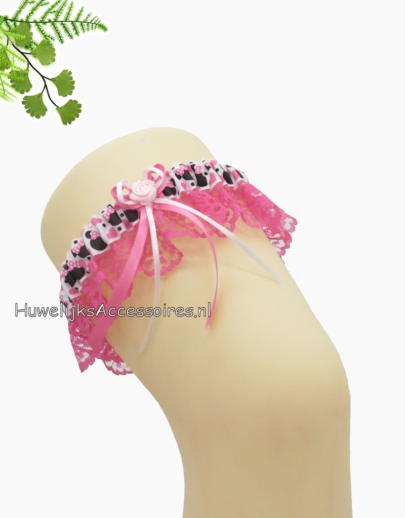 Disney Disney Minnie Mouse kousenband met fuchsia kant