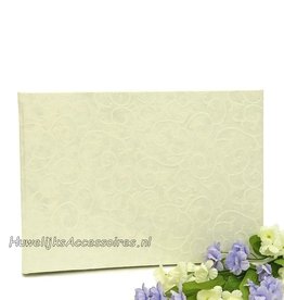 Ivoor gastenboek met crème retro print