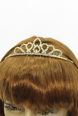 Goudkleurige bruid tiara met talloze strass steentjes